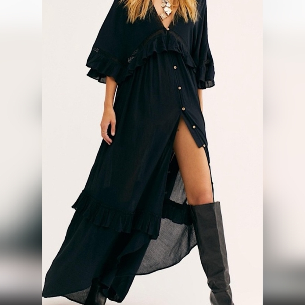 Free people black paradiso maxi dress